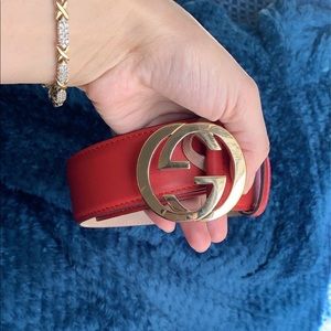 Authentic Red leather Gucci Belt.